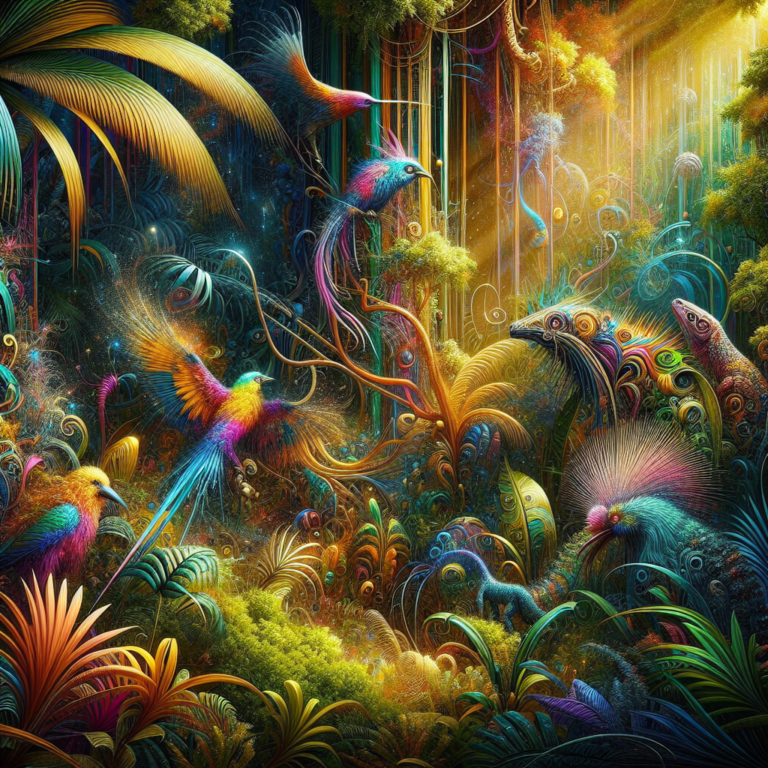 Vibrant Abstract Jungle Scene Creation