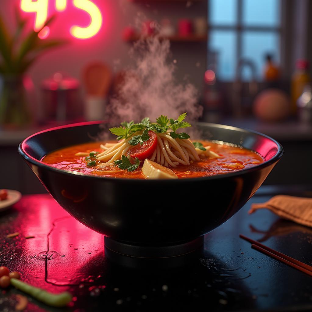 Neon Tom Yum Bowl in Cyber Kitchen