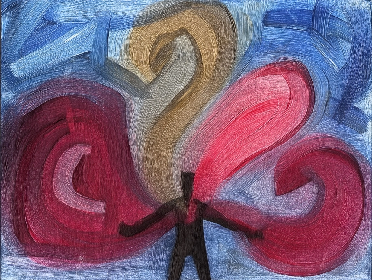 A solitary human figure standing in stillness, seen from behind