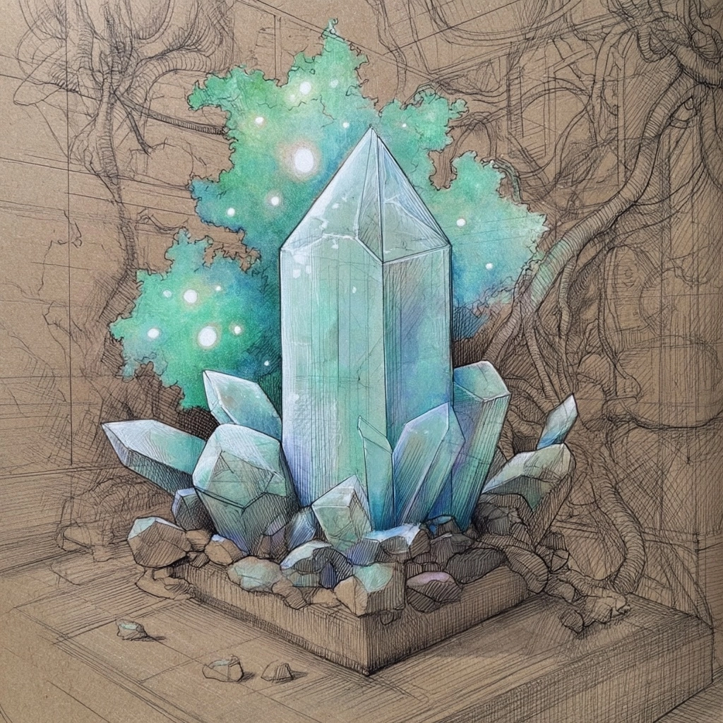 Diagrammatic drawing of an crystal power source