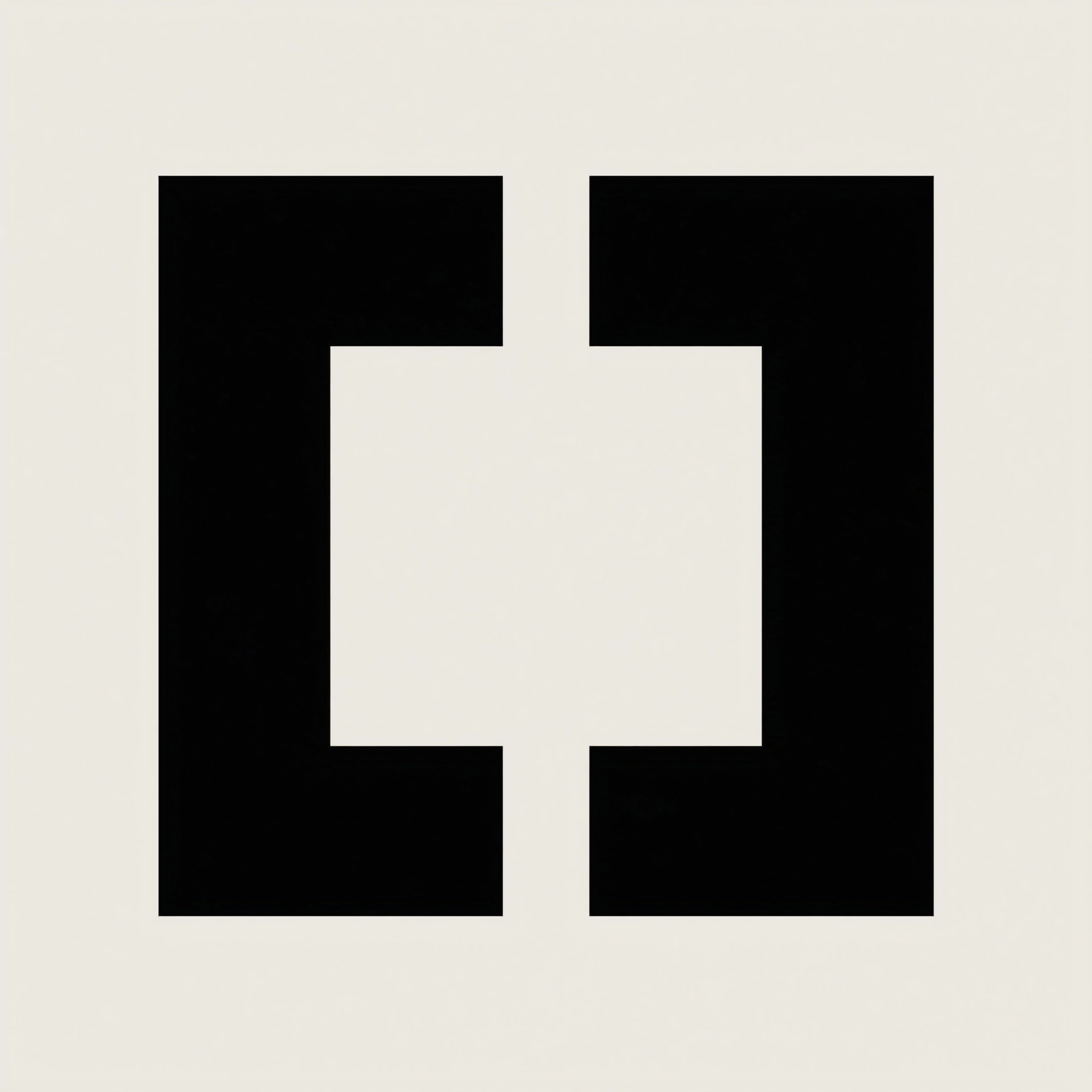 Minimal geometric symbol, pixelated shield composed of four modular blocks