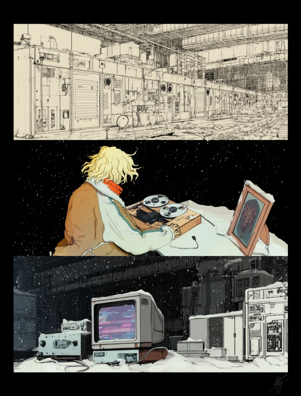 We see a place that looks like an improvised laboratory, located inside a nuclear power plant