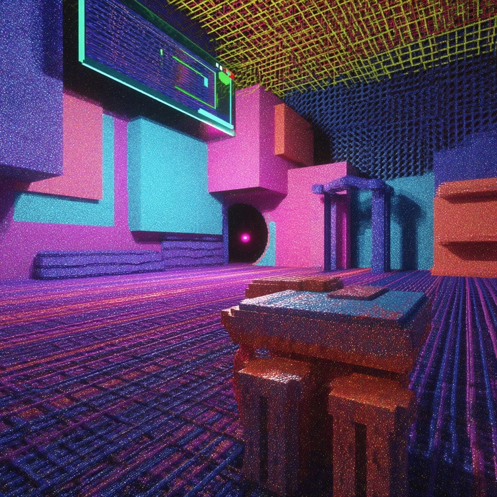 Internet Core, 90s, fantasy, weird, pixels, Dream Core, glitter, 3D, polygons, rough graphics