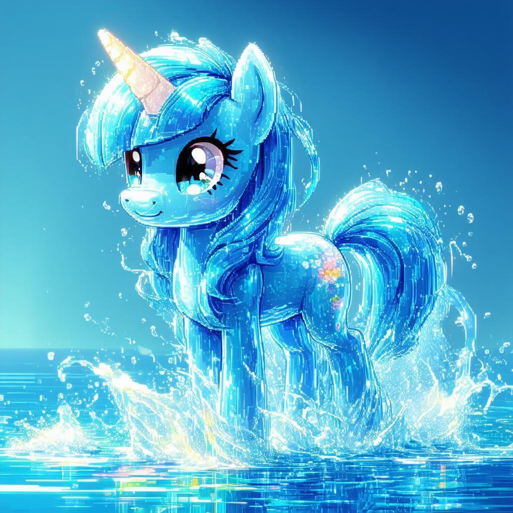 Translucent Water Pony in Charming Pixels