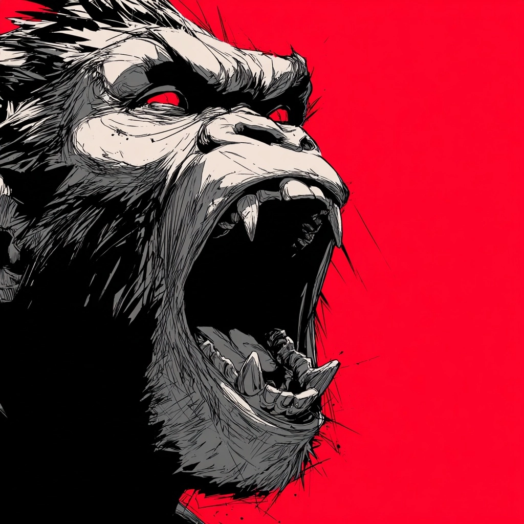 Enraged demonic ape