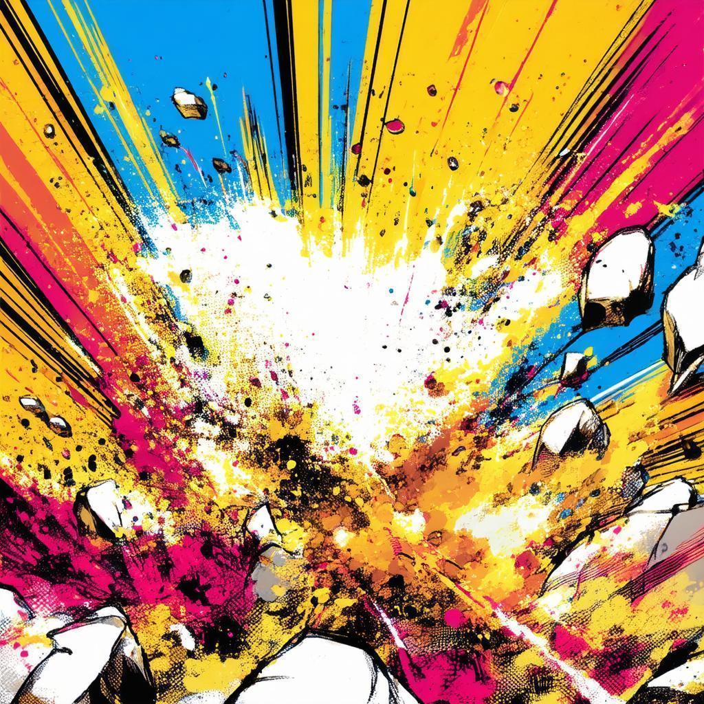 Explosive Manga Burst of Color and Motion