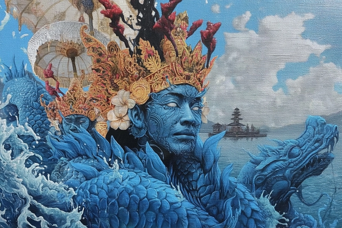 Photorealistic Devi Danu water Bali gods