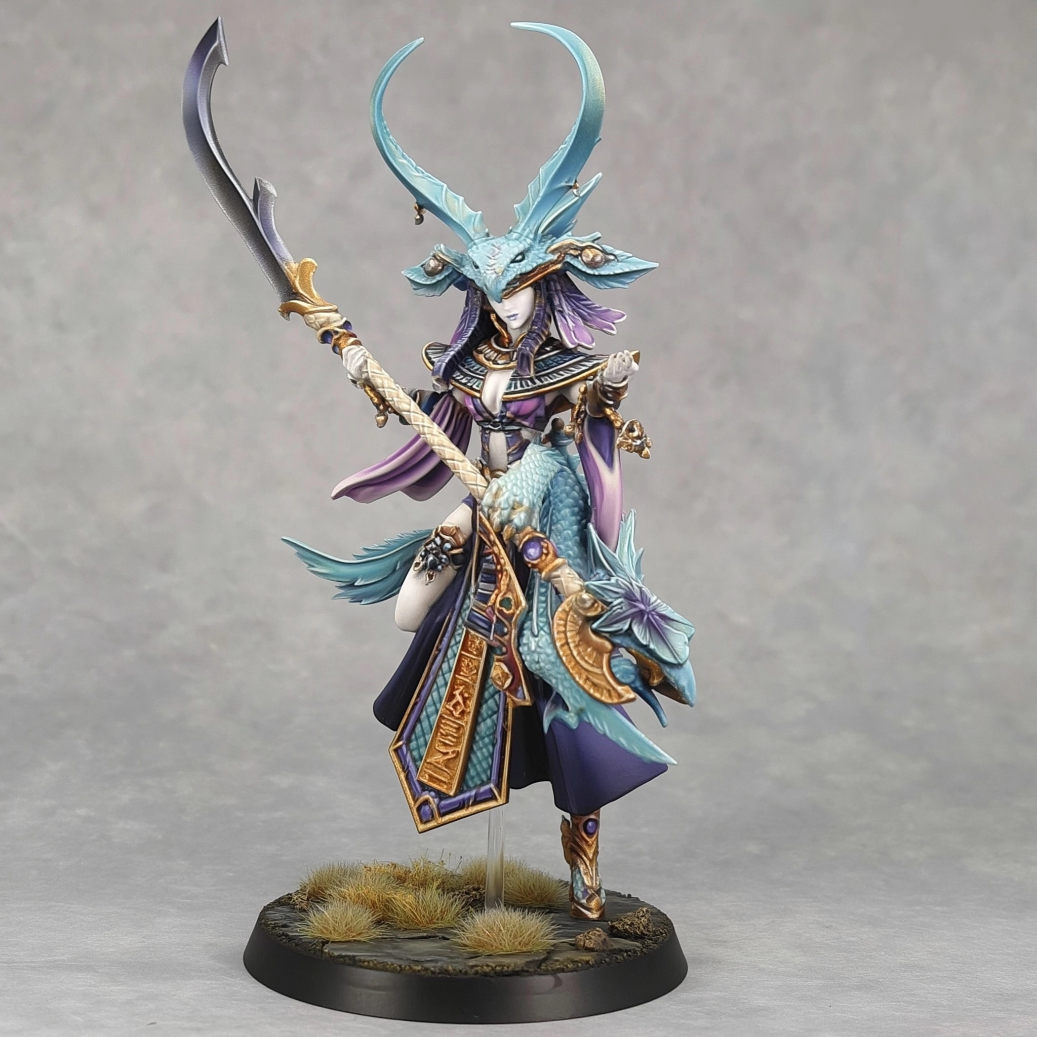 Female aos dragon faction warrior, white skin, egyptian theme