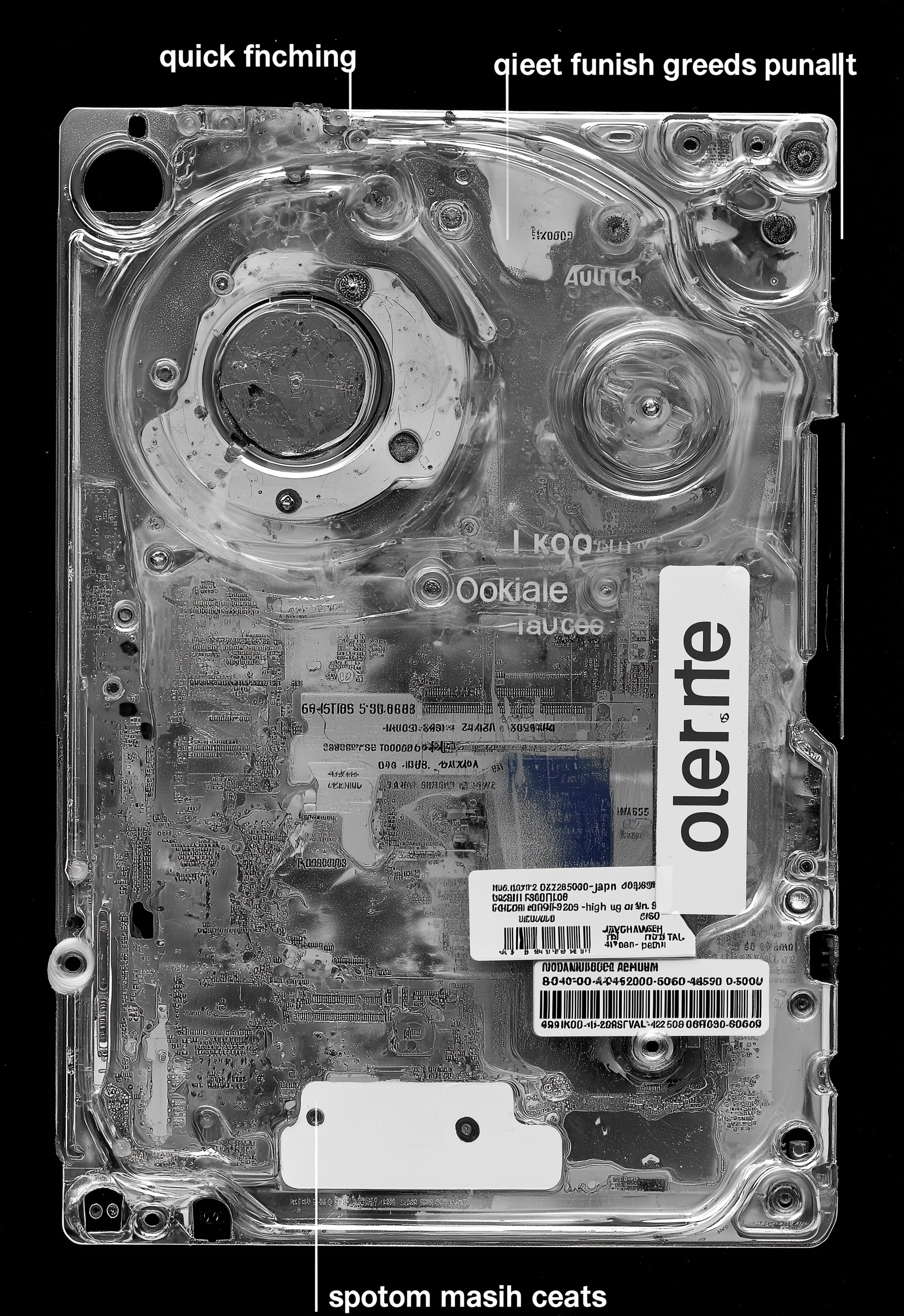 The sticker on the hard drive's cover reads "atrice" and says