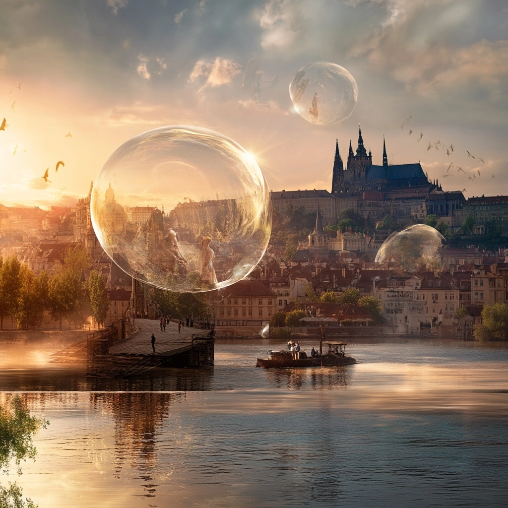 Large bubbles with people in them