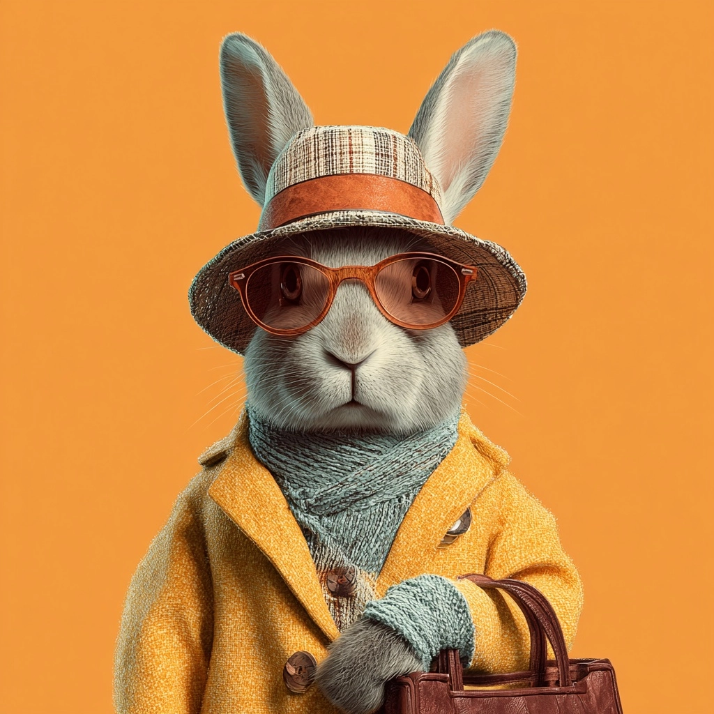 A fashionable easter rabbit.