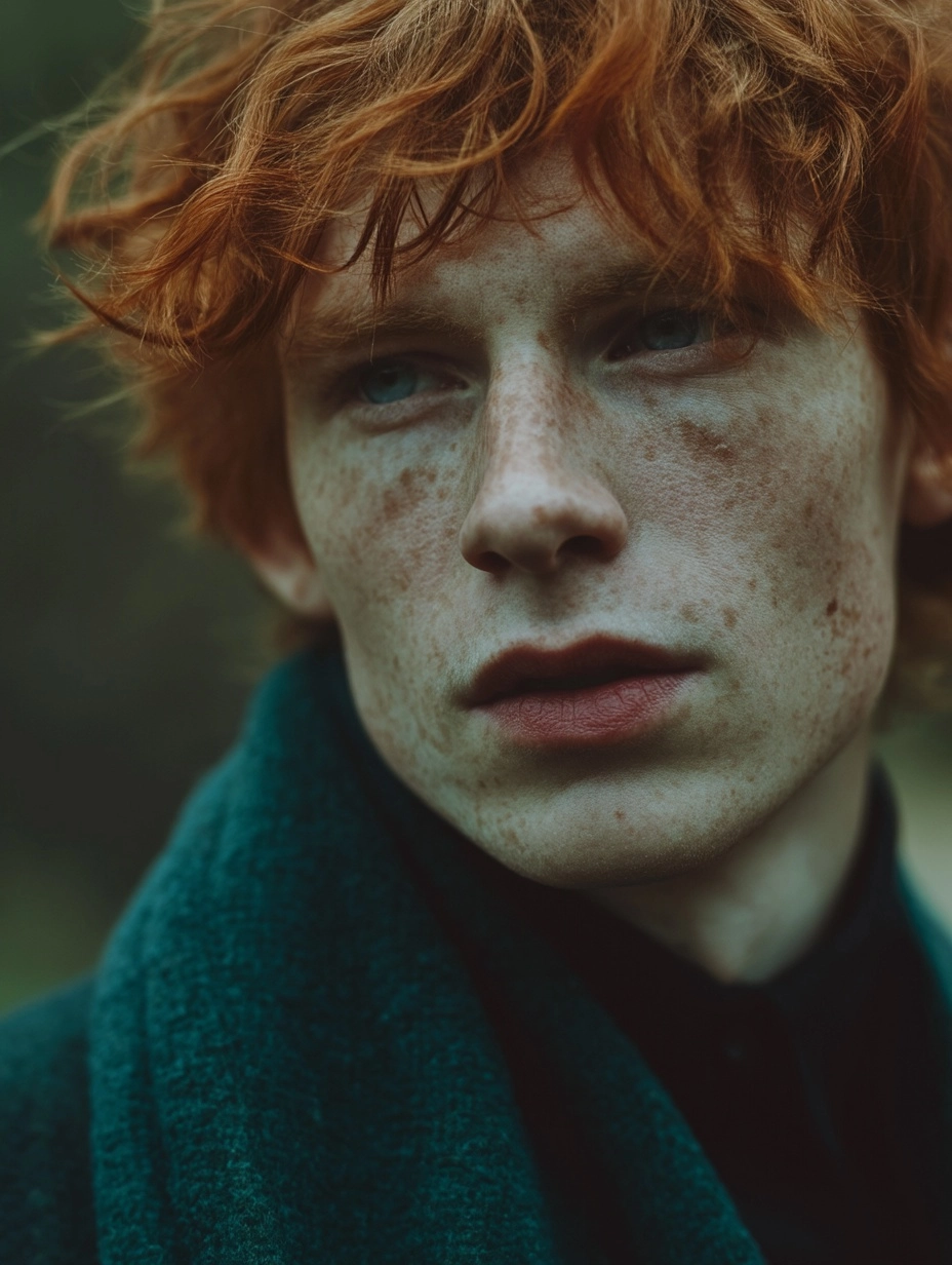 Attractive male elf with red hair, photo by paolo roversi