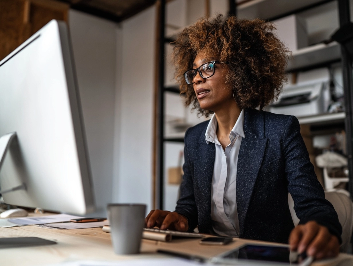 Executive woman working computer