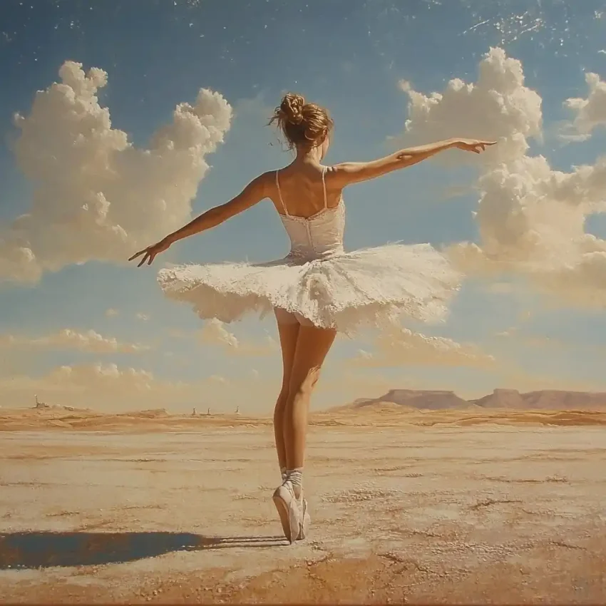 Ballet Dancer In Desert