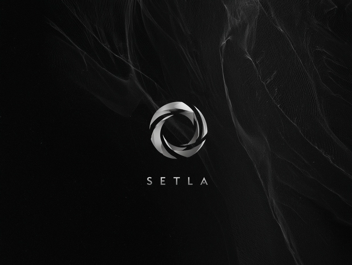 ▎ "SETLA" Logo. Black (#191F28) + Silver (#C0C5CE) monotone. Automation settlement platform. Minimal