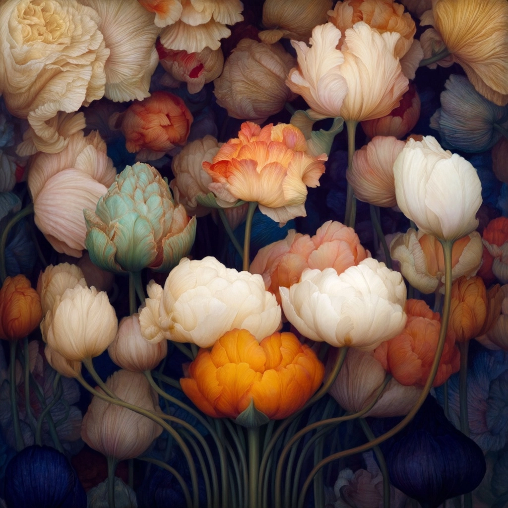 Changing colors, vibrant colors, tulips