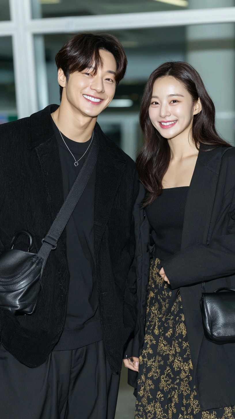 Seoul Couple Saying Goodbye at a Future Space Station