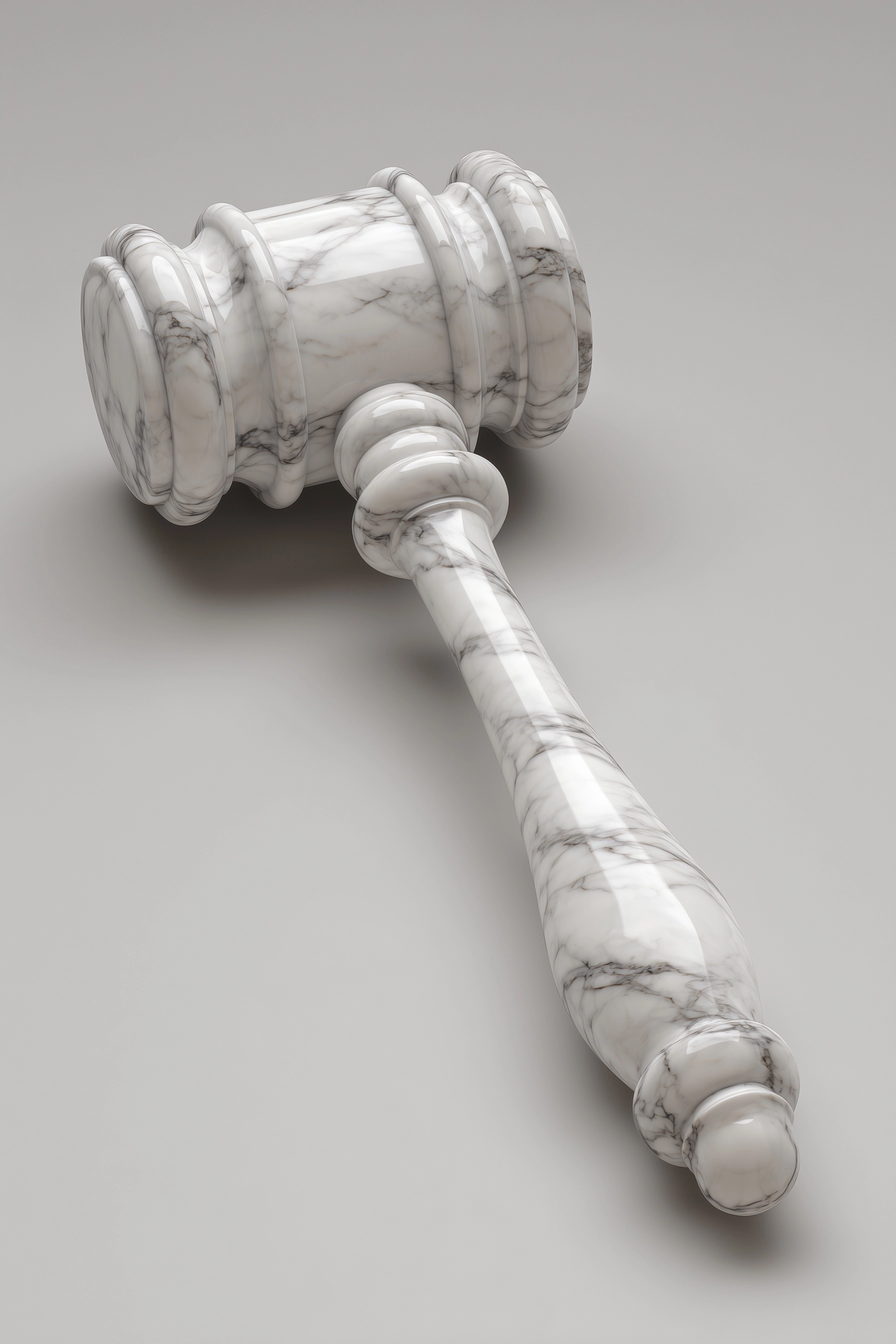 A White Marble Gavel For Judges