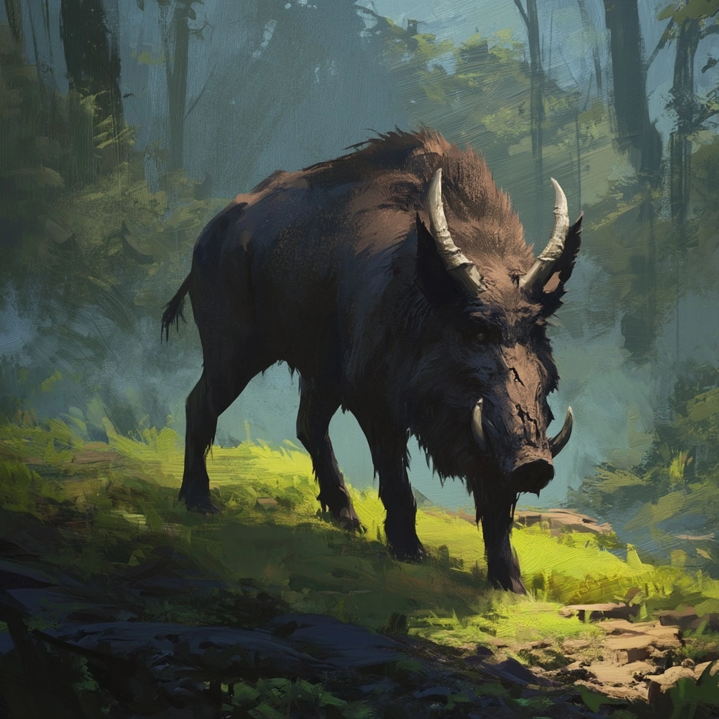 Dungeons and Dragons monster art of an undead boar