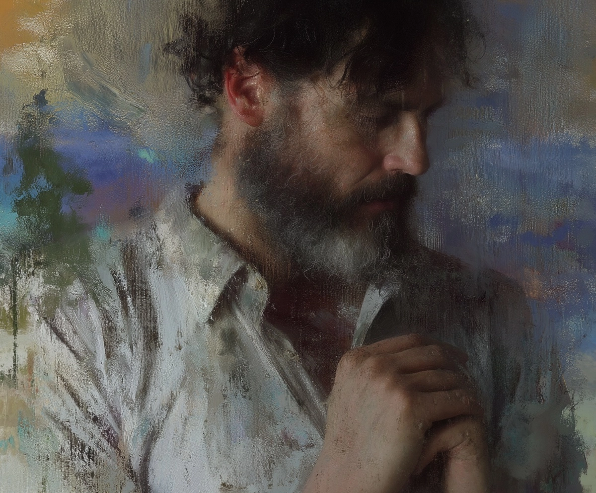 ... same base prompt ... sweat-soaked collar, dirt smudges, subtle grease marks