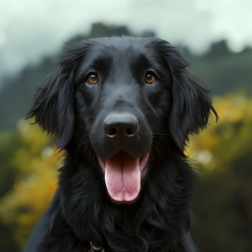 Cute Cartoon flatcoated retriever