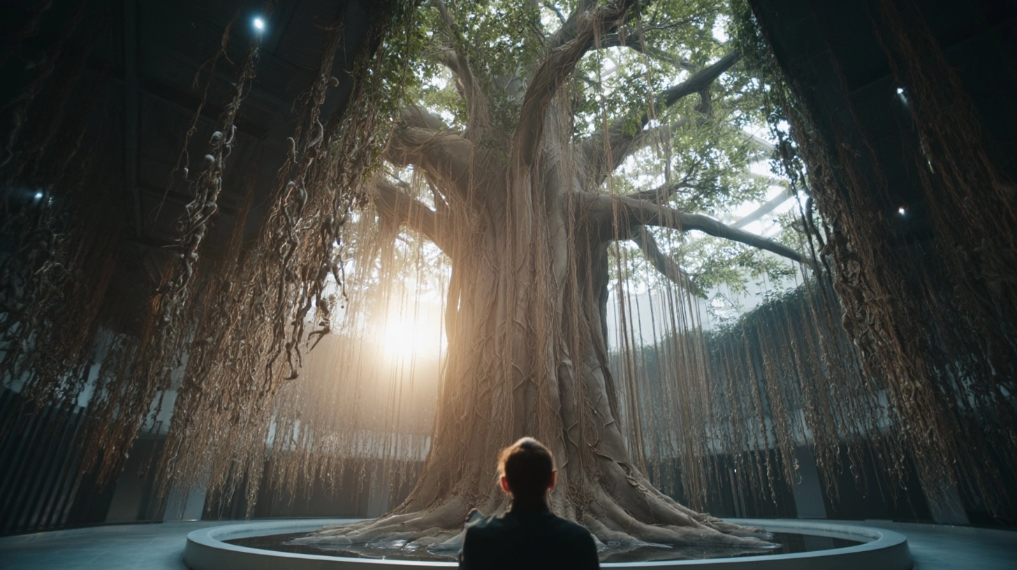 Giant Man-Eating Tree in a Basement Exhibition Hall