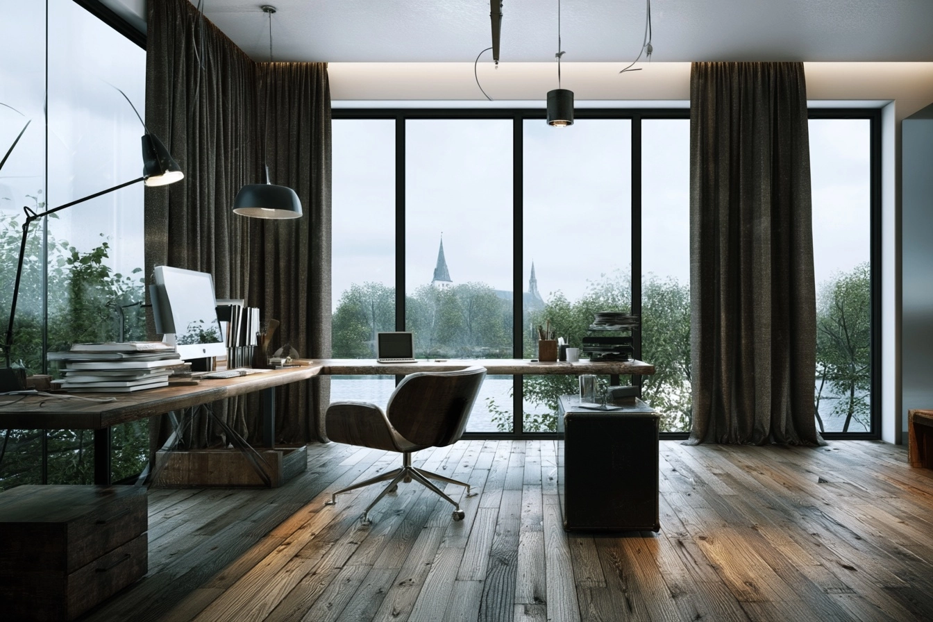 Modern office desk and chair