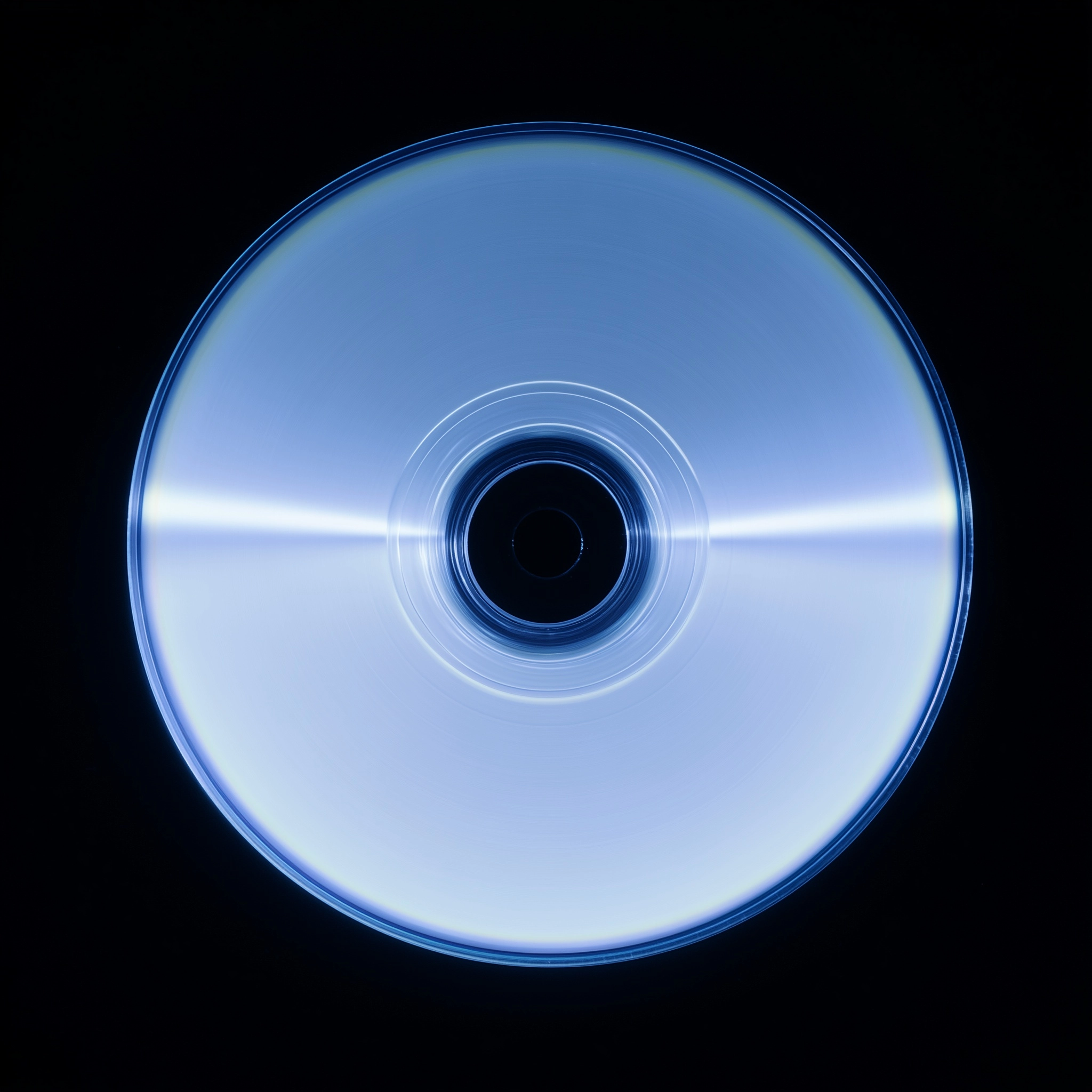 One blank CD, centred, translucent, clean, y2k, 35mm