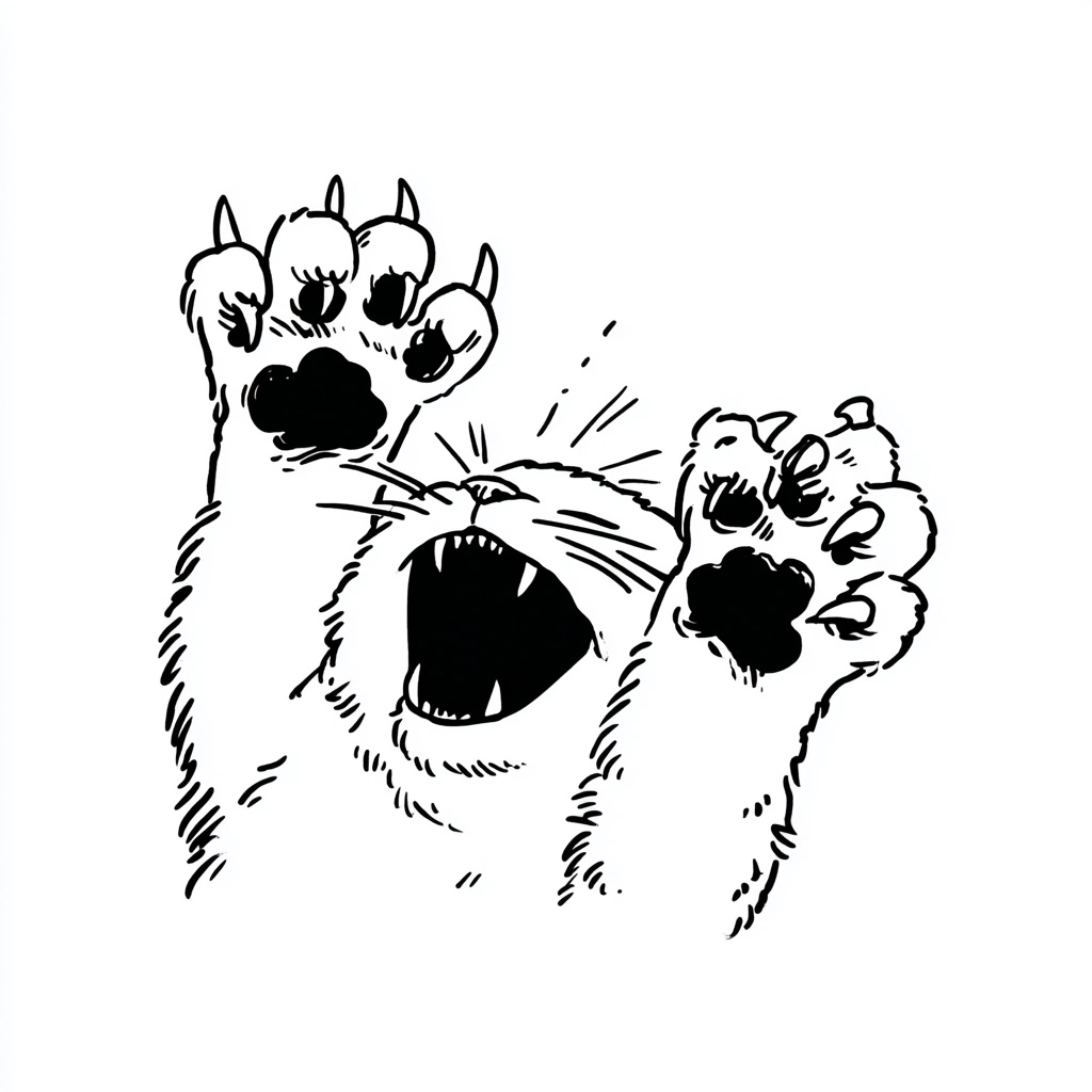Illustration of cat scratch claw