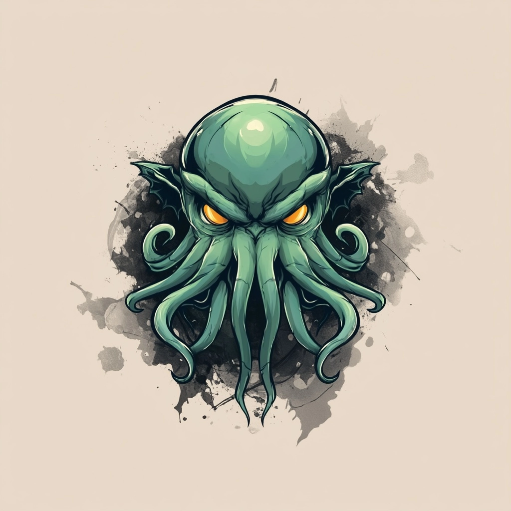 Chuthulu head graphic design, simple graphic