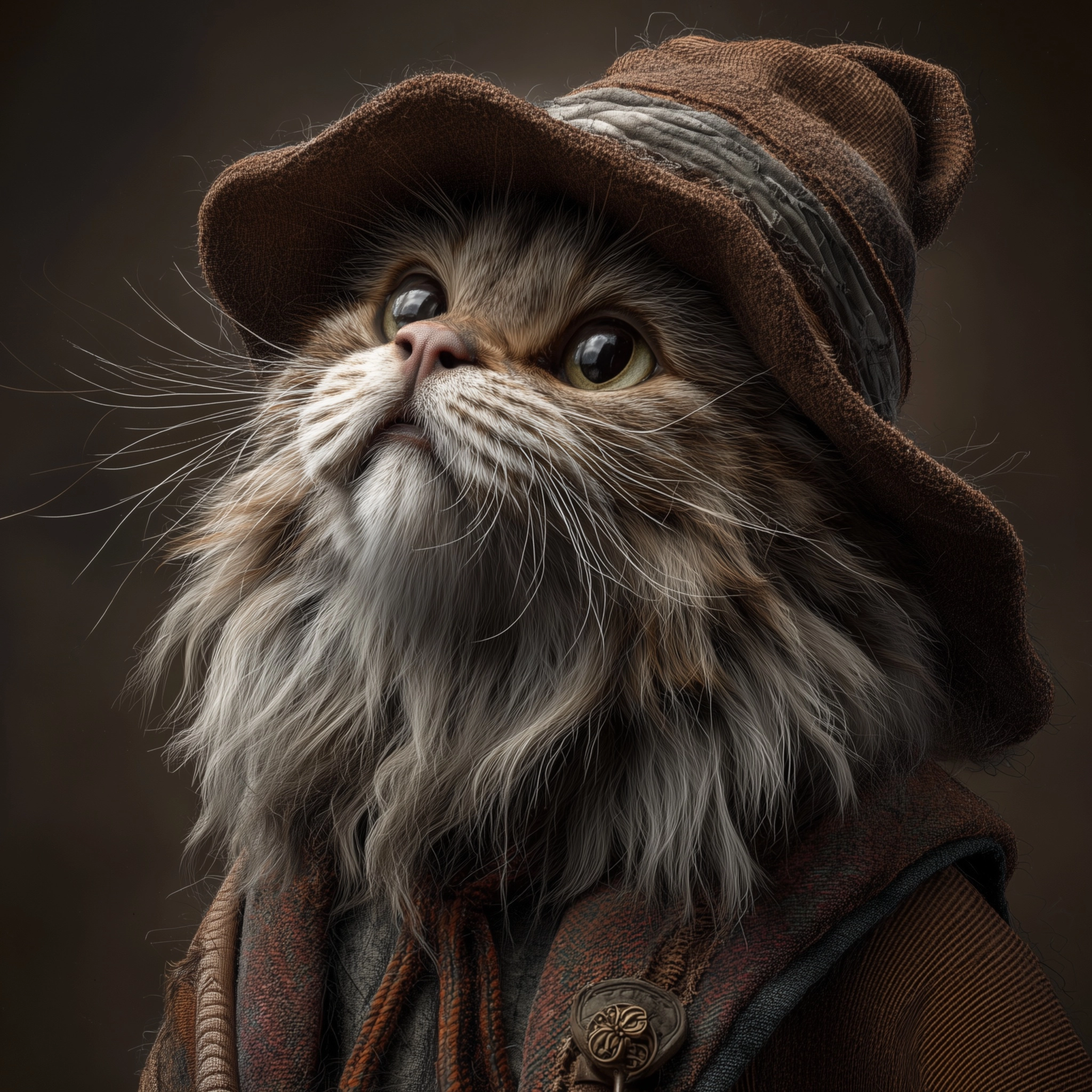 Merlin the wizard as an old cat