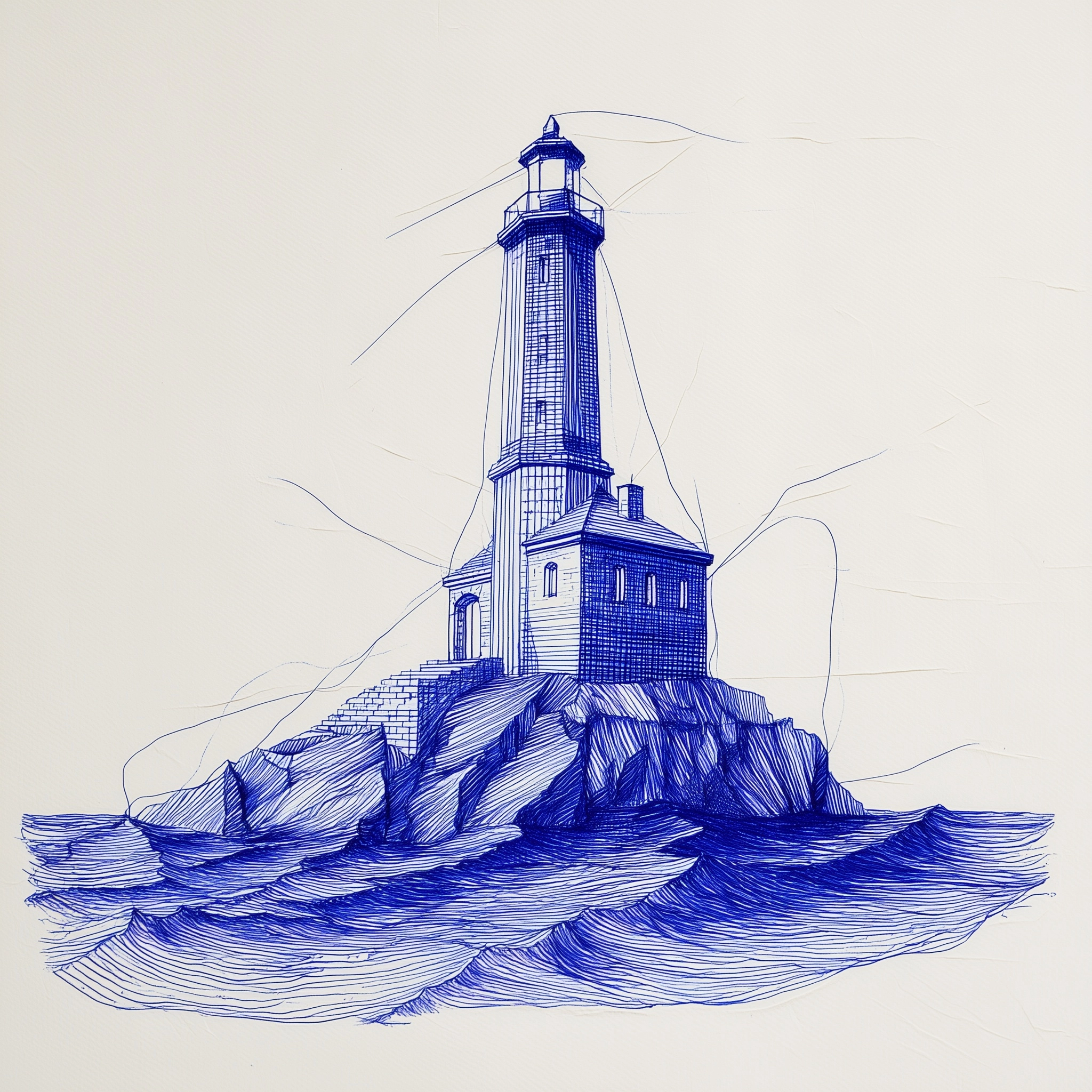 Lighthouse on white background