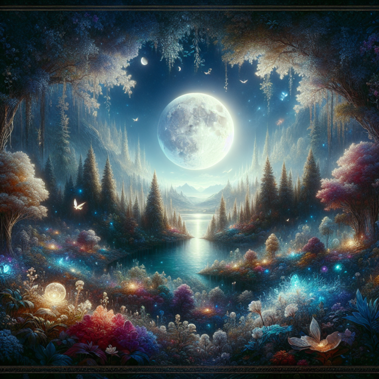 Mystical Forest Under Full Moon.
