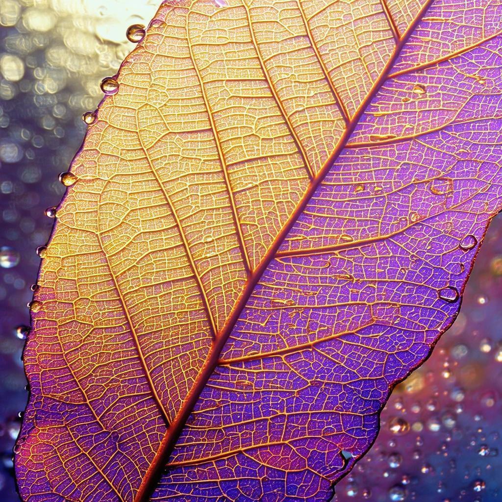 Wet Reflective Leaf in Morning Fomapan Light