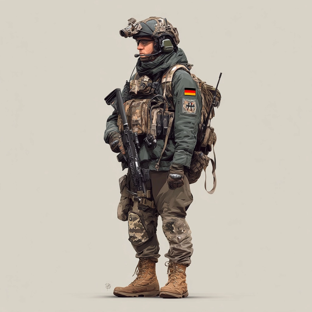 Modern soldier in German gear