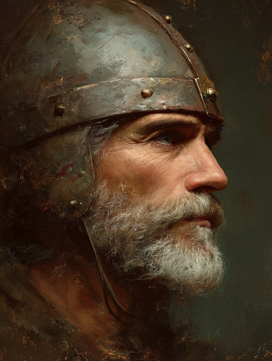 Portrait of a majestic warrior from the Celtic tribe of the Suessioni