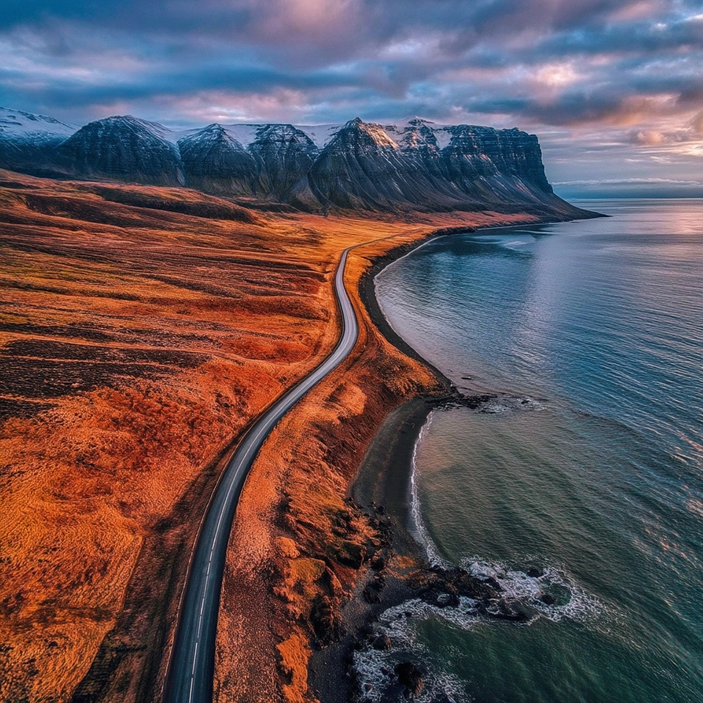 Drone looking over iceland