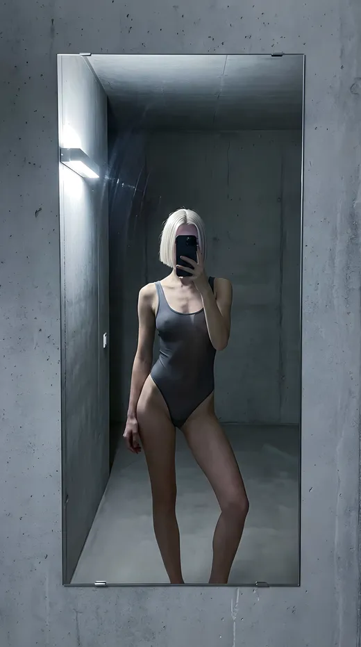 Cold Mirror Supermodel Reflection Selfie