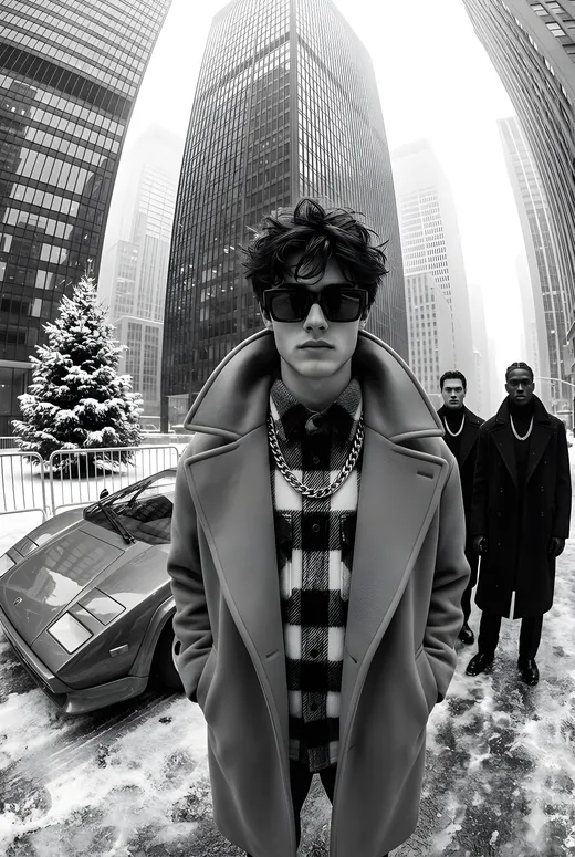 Snow City Black & White Street Fashion Editorial
