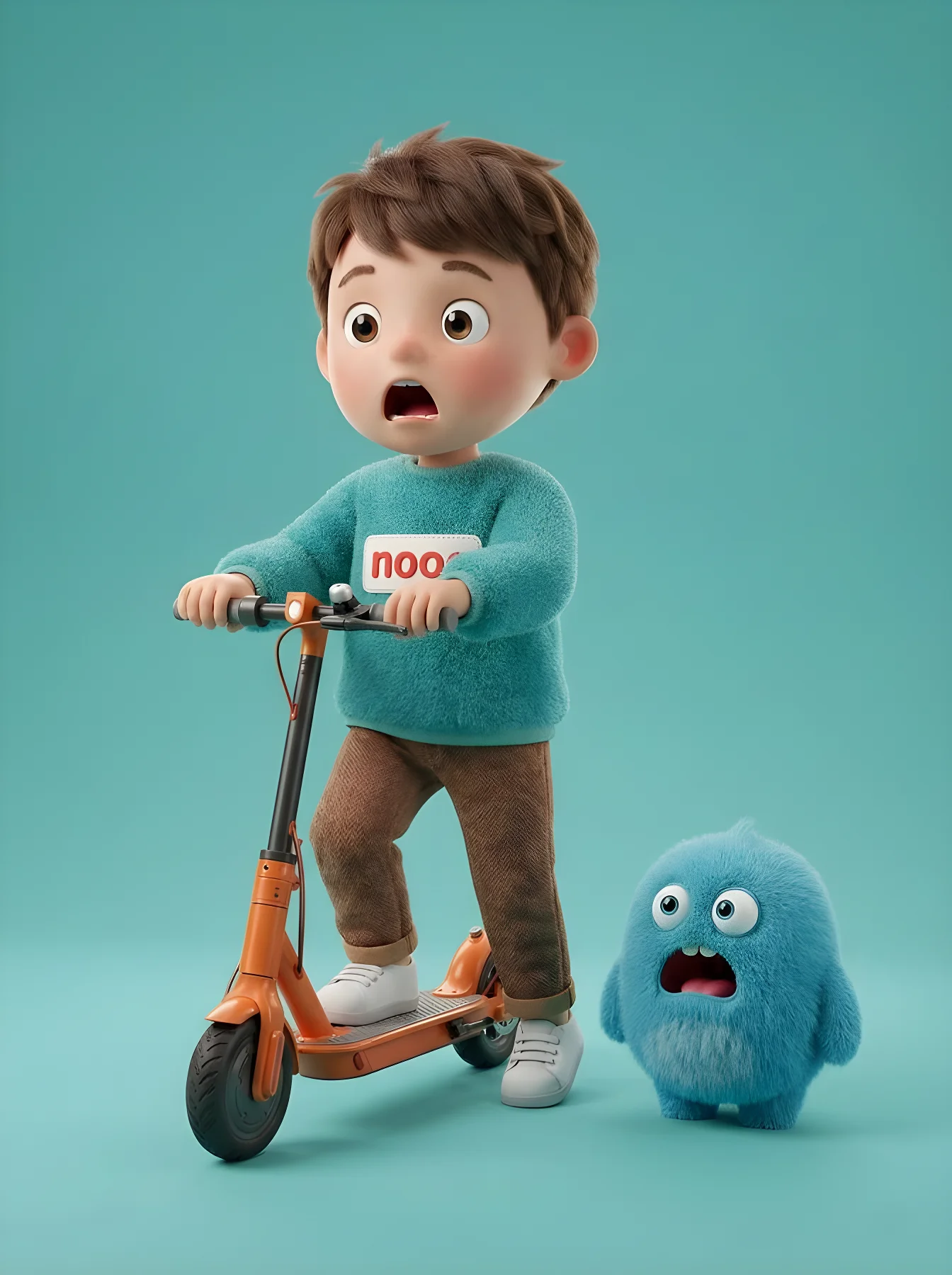 Cute Boy Blue Monster Shock