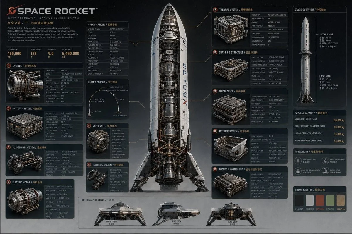 Rocket Cutaway Poster