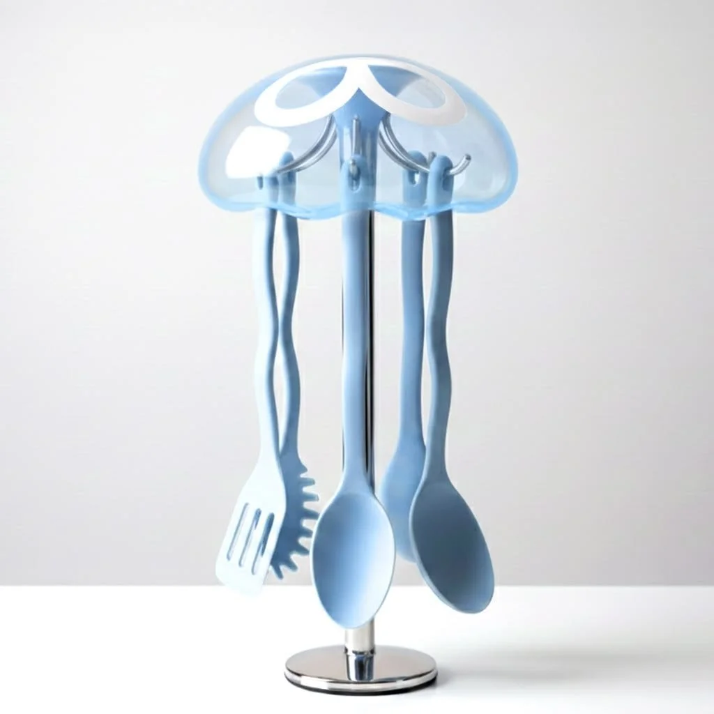 Jellyfish-Shaped Kitchen Utensil Holder Render