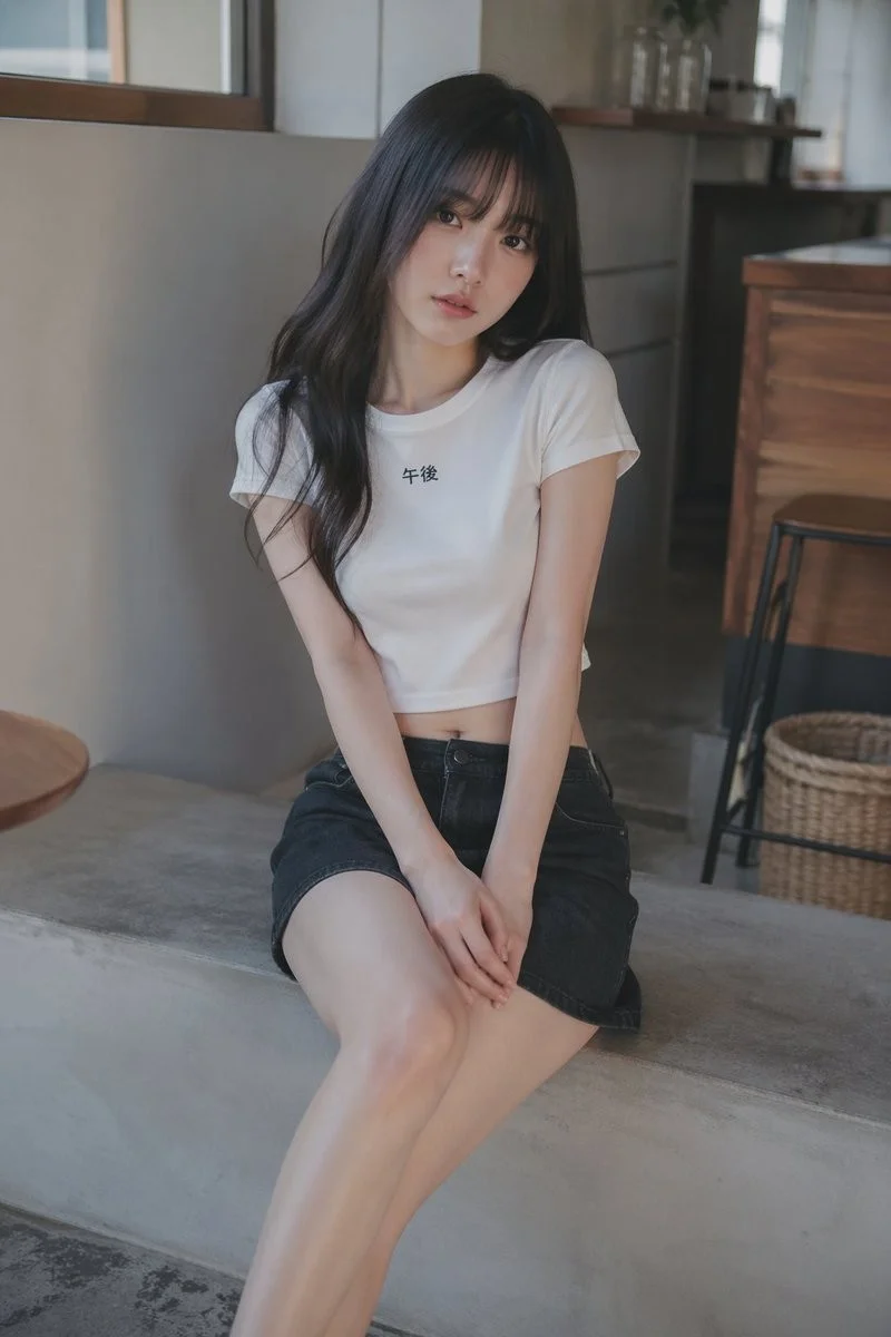 Portrait of a Young Woman in a Cafe