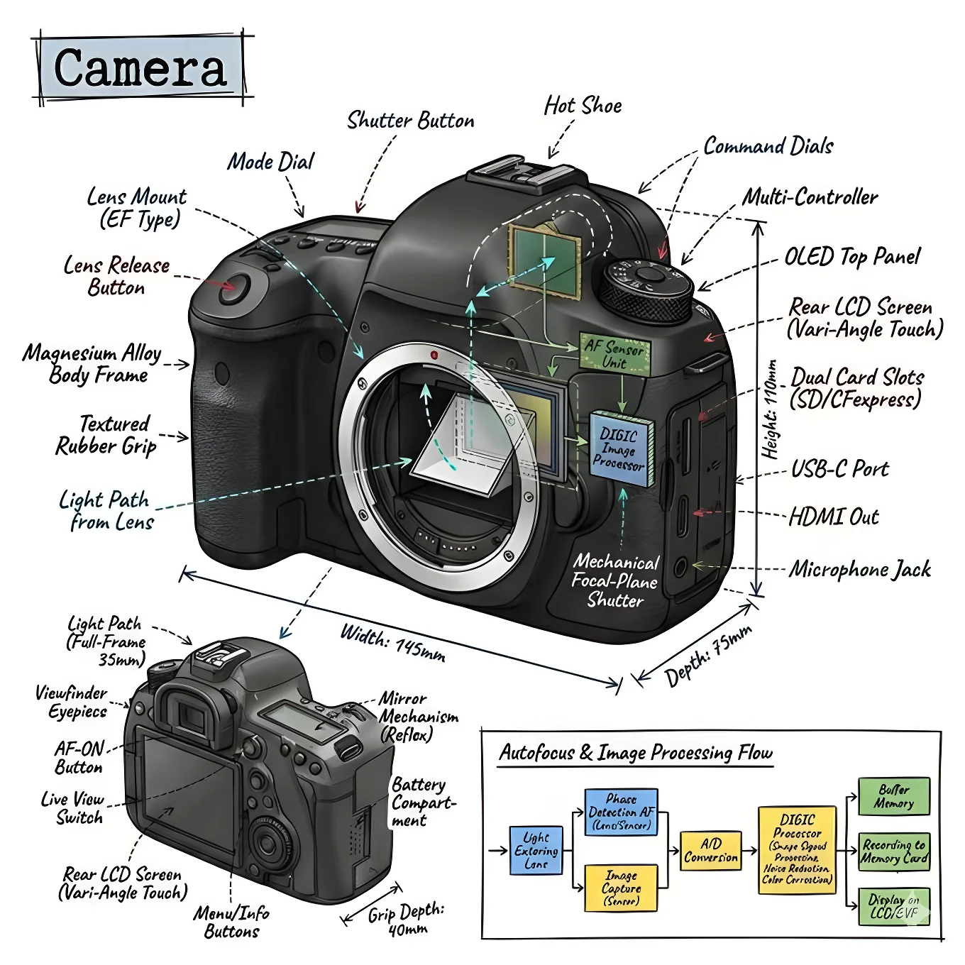 Black White Tech Diagram
