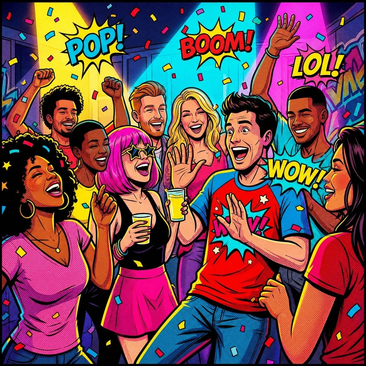 Pop-Art Party Illustration