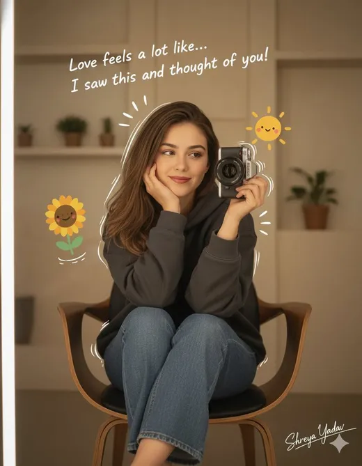 Realistic Photo with Illustrated Sticker Overlay
