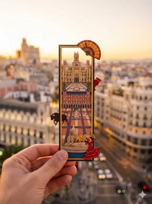 Hand Holding a Slim Vertical Hollow Bookmark