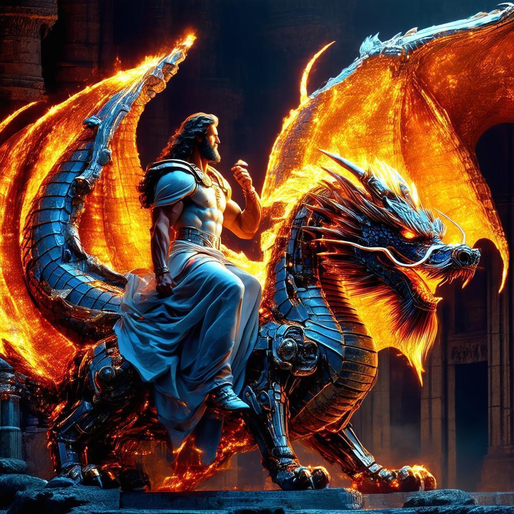 Hercules Riding the Colchian Dragon to Battle