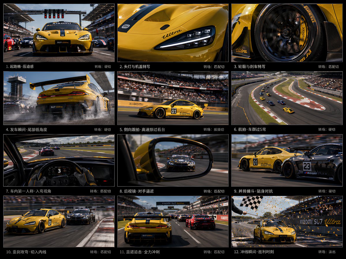 12-Panel Racing Storyboard Sheet
