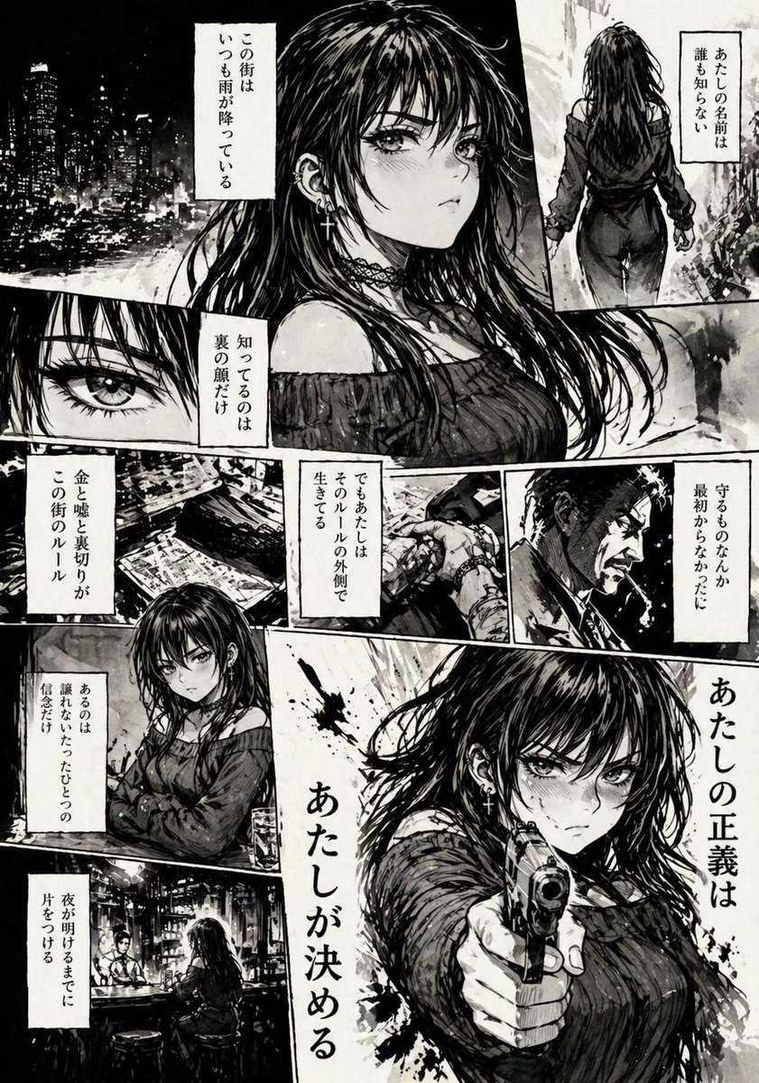Hard-Boiled Noir Manga Woman Page